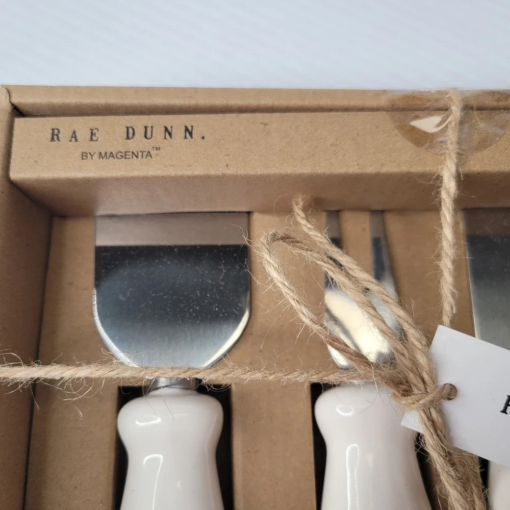Rae Dunn‎ 4 PC Serving Set Cheese Spreaders Kitchen Hostess Gift NEW Old Stock